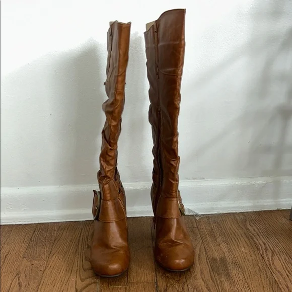 Rue21 Shoes Brown Leather Kneehigh Boots Poshmark